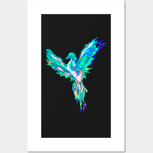 Blue Rainbow Pheonix Posters and Art